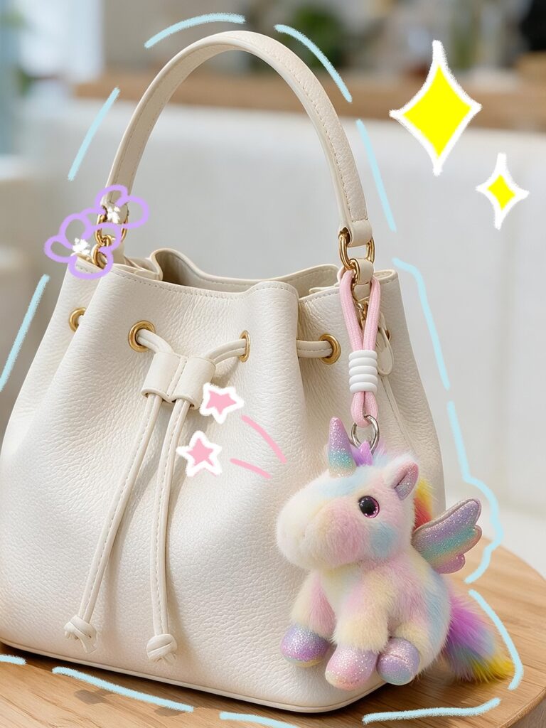 Who could resist a winged rainbow unicorn keychain!
