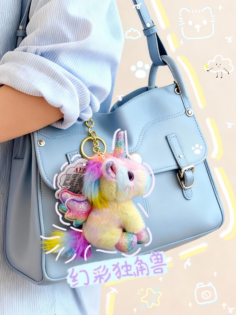 Who could resist a winged rainbow unicorn keychain!
